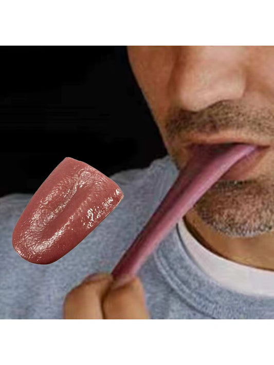 1 Piece Realistic Rubber Tongue Prank Toy for Halloween - Fun Trick for Kids and Boys