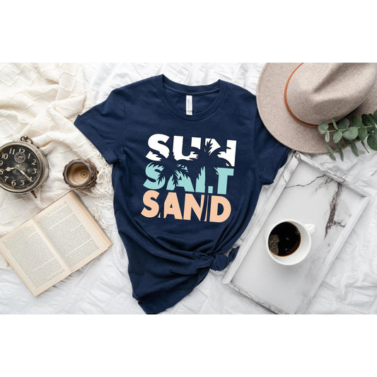 Sun Sand Salt Beach Shirt, Trendy Beach Shirts for Women, Summer Vacation Shirts, Womens Oversized Beach Shirt