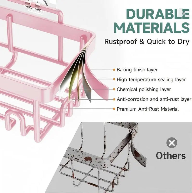 2026 New Year 5 Pack Shower Caddy Organizer Rack Shelf for inside Shower Adhesive Bathroom Wall Storage Basket Rustproof Stainless Steel Shampoo Holder Bathroom Accessory Decor Set Black 2026 New Year'S Gift